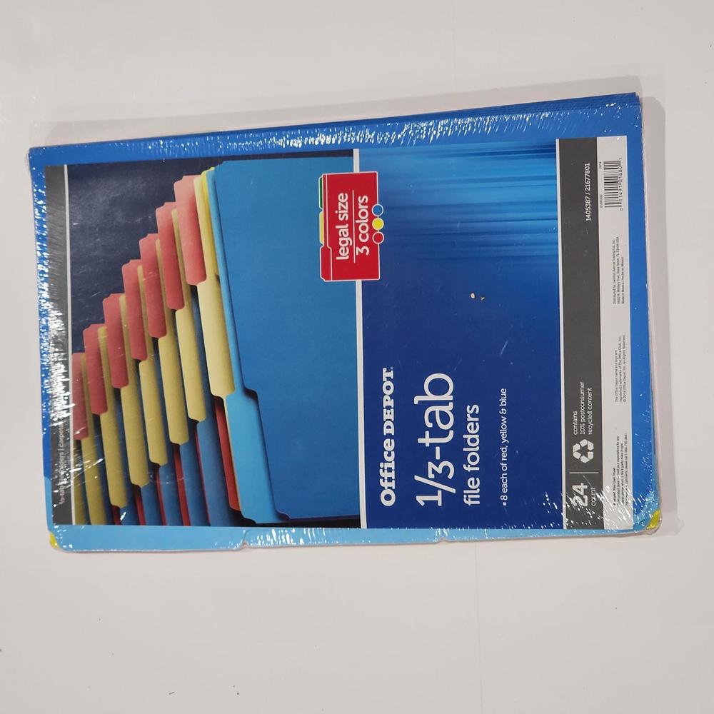 Office Depot 1/3 Tab File Folder Packs 24 count